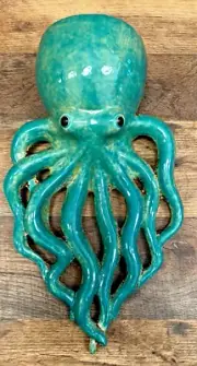 Octopus Kraken Ceramic Wall Planter 13" x 7"