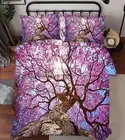 3D Purple Big Tree 7 Bed Pillowcases Quilt Duvet Cover Set Single Queen AU Lemon