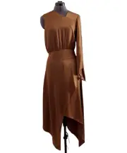 NEW Sass & Bide Silk Eternal Sunshine Midi Dress One Shoulder Sz 38 / 8 RRP$550