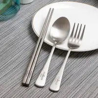 在飛比找Yahoo奇摩購物中心優惠-Lucuku純鈦環保餐具三件組筷子+湯匙+叉子