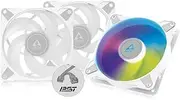 [ARCTIC] P12 PWM PST A-RGB (3 Pack) - 120 mm PWM case Fan Optimized for Static Pressure, case Fan, semi-Passive: 200-2000 RPM, 5V 3 pin ARGB LED, Single Fan - White