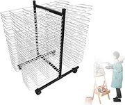 Art Drying Rack,40-Layer Double-Sided Grid Drying Easel,Movable Drying Display Storage Rack with Pulleys,for Creative Studios,Classrooms