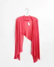 Rick Owens Coral Pink Scorpio '05 Open Knit Crop Cardigan size IT 42 US 6 Small