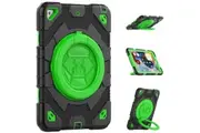 WASSUP iPad Air 3/Pro 10.5 inch Rotatable Handle Bracket & Shoulder Strap Shockproof Kids Super-Hero Case-Black&Green