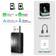 2025 HEYINCAR 2In1 Wireless Android Auto Adapter Carplay Smart Dongle Plug and P