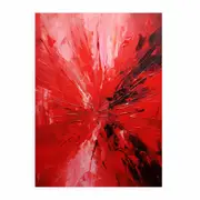Knife Art Abstract Red Painting Canvas Print