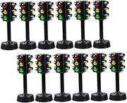 ibasenice Educational Traffic Light Toy Set 12pcs Mini Signal Lamps Toy Model Traffic Signal for Boys and Girls