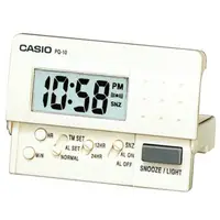 在飛比找momo購物網優惠-【CASIO 卡西歐】輕便數位電子鬧鐘(白-PQ-10-7R