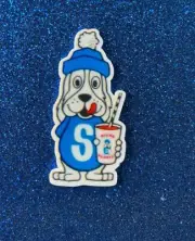 5pc. Snow Cone Dog, Planar Resin Flatback, Coke Cabochon, Soda Bow Center, Soft