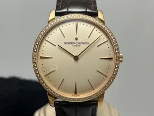 【黃忠政名錶】VC 江斯丹頓 vacheron constantin 81180 patrimony cal.1400手上鍊 後鑲鑽框 附原廠TW2006保單