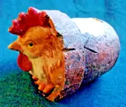 Latex rooster in pot mold plaster concrete chicken rubber mould 2.5"L x 2.5"H