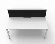 RAPIDLINE DELUXE PROFILE LEG WORKSTATION With Screen 2 Person Double Sided W1800 x D750 x H730mm (per user) White Top White Frame