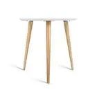 White Round Side Table Modern Accent Furniture for Living Room Bedroom Decor