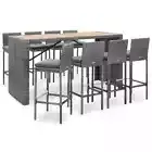 9-Piece Outdoor Bar Set Garden Patio Dining Bistro Stools Chairs Table Rattan