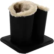 Garneck Plush Lined Double Eyeglass Holder and Sunglasses Case - Stylish Desktop Display Stand for Bifocals and Eyewear Storage - for Nightstand Decor and Organizing Glasses