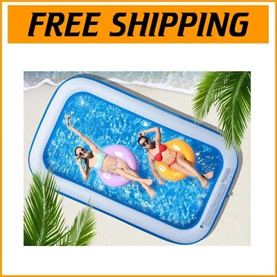 Durable 350-Gallon Inflatable Swimming Pool – Family Fun for Backyard Splash