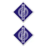 Neumann Logo Badge Small for Microphone or 23mm(0.9")X23mm(0.9") SILVER + purple