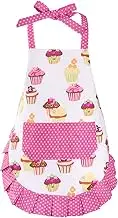 100% Cotton Cupcake Pattern Aprons, Cute Baking Apron Adjustable Kitchen Apron
