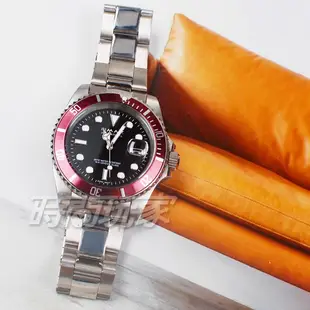 OMAX 十足個性 時尚流行錶 水鬼錶 加強夜光 不銹鋼帶 男錶 防水手錶 OM4057紅框黑【時間玩家】