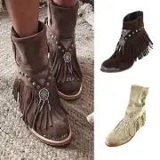 Women's Autumn And Winter Fringe Boots Fashion Women's Boots Plus Size Casual