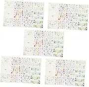 GANAZONO 5Sheets DIY Nail Art Stickers for Women and Water Transfer Floral Design Decals for Home Manicure and Nail Decoration