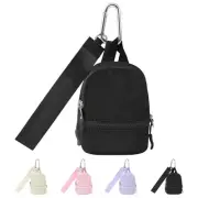 Mini Backpack Keychain Wristlet Wallet,Cute Coin Purse With 3 RFID Small Black