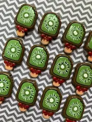 8pc. Kiwi Ice Cream, Popsicle, Resin Flatback, Cabochon, Bow Center, Slime Charm