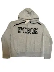 Victoria Secret PINK Pullover Womens XS Relaxed Fit Quarter Zip Lounge Grey