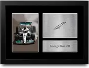 HWC Trading FR A4 George Russell Formula 1 Gifts Printed Signed Autograph Picture for F1 Formula 1 Racing Fans - A4 Framed