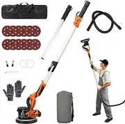 Advwin Drywall Sander, 1250W 12A Electric Drywall Sander with Vacuum Dust Extraction, Power Ceiling Sander Tool with 6-Level Speed 1300-2800RPM, with Telescopic Handle, 12pcs Sanding Discs
