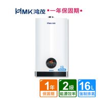 【HMK 鴻茂】智能恆溫強制排氣瓦斯熱水器16公升(不含安裝)