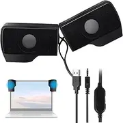 Computer Speakers - Laptop Soundbar, Portable USB Speakers | Compact Computer Speakers, Suitable for Many Occasions Enhance Sound Portable USB Speakers for Computer, Black Colour