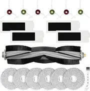 Pack of 18 Accessories for Ecovacs Deebot T20 Omni / T20e Omni Robot Vacuum Cleaner, 1 Main Brush, 6 Wipes, 4 Filters, 1 Cleaning Brush, 6 Side Brushes