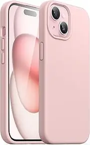 JETech Silicone Case for iPhone 15 Plus 6.7-Inch, Silky-Soft Touch Full-Body Protective Phone Case, Shockproof Cover (Pink)