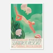 Galrie Charming Vintage Underwater Adventure Travel Poster Art Print for Summer Resorts, Poster Only, 70 x 100cm (28 x 40inch)