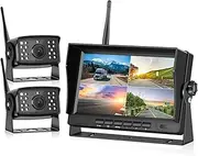 Wireless Reversing Camera 7 Inch AHD Wireless DVR Car Monitor Display Vehicle Screen Rear View for Truck for Reverse Back Up Recorder WiFi Camera(Monitor and 1 Camera)