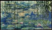 36x20 Monet Nypheas Water Lilies Fine Art Tumbled Marble Tiles
