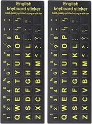 SMASOLO 2pcs Dustproof Computer Keyboard Stickers for Laptops and Desktops Slip English Letters Durable Material Design for Enhanced Typing Experience