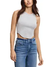 Good American Lightweight Rib Racer Tank Top