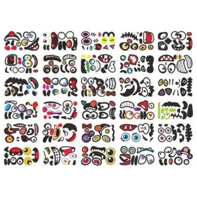 Funny Halloween Pumpkin Grimace Sticker Tricks Or Treat Party Expression Sticker