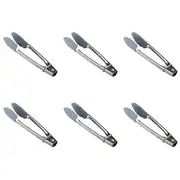 6x Davis & Waddell Mini Silicone Tongs BBQ/Kitchen Cooking Utensil 18cm Assorted