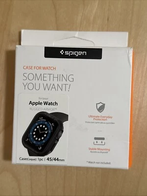 Spigen 45/44mm Apple Watch Case Rugged Armor Matte Black New Stable Mounting