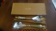 Julia Knight Peony 11" Salad Serving Set Toffee( New)