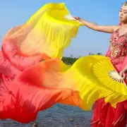 Imitation Silk Folding Fan Hand Held Belly Dancing Fans Wedding Party Favours x1
