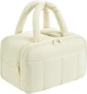 [Hzskjyt] Portable Toiletry Storage Case for Business Trips and Outdoor Use, Beige