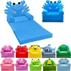 3 In 1 Kids Sofa Couch Fold Out Foldable Princess Toddler Chair Bed Recliners
