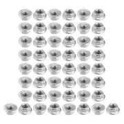 M3x0.5mm Serrated Flange Hex Lock Nuts, 50Pcs Hexagon Flange Nut, Silver