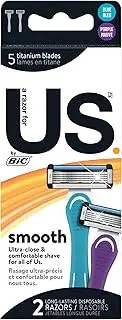 Bic US Disposable Razors, 2 pack, 5 blades, (2 - 2 Packs, 4 Razors Total)