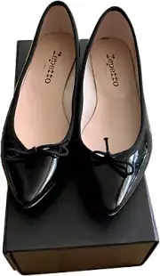 womens shoes, new repetto black pointed toe patent leather ballet flats, size 36