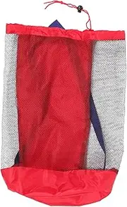 WRITWAA Outdoor Mesh Storage Bag Travel Toiletry and Girls Toys Beach Bag Swimming Beach Bag Red Practical Delicate